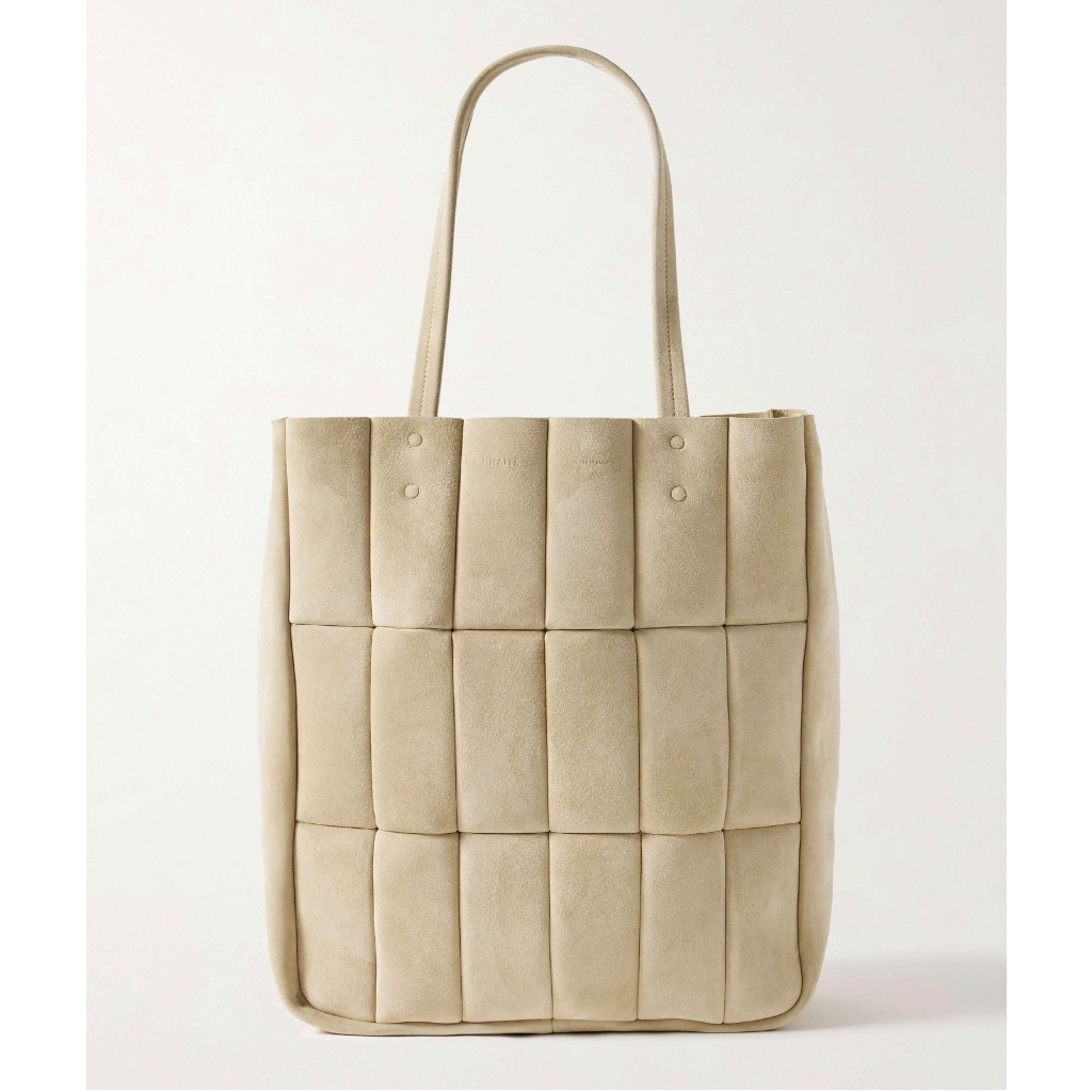 Khaite Zoe Panel Suede Tote Bag In Natural Beige